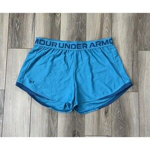 Under Armour Active Shorts Pull On Women's Sz M Blue Loose Elastic Waist Logo